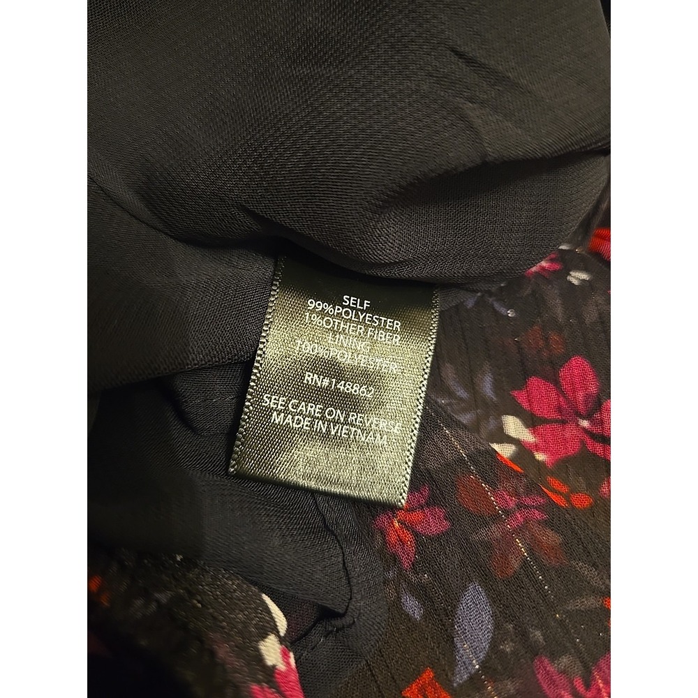 NWT Torrid Crinkle Lurex Chiffon Halter Top Black Floral Flowy Bow 3X 22-24 - Picture 12 of 12